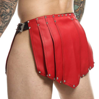 Jupe homme SM Roman Skirt rouge-noire vue 3/4