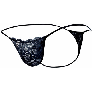 String dentelle LACE noir L-XL motifs floraux