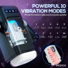 Masturbateur automatique chauffant Elon va-et-vient 10 modes de vibrations