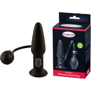 Plug ventouse noir gonflable 17cm avec vibrations et sa boîte