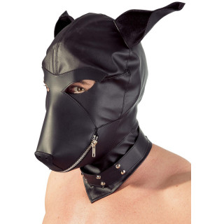 Masque tête de chien imitation cuir vue 3/4