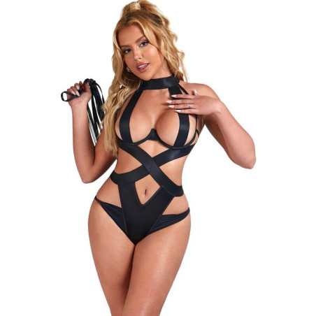 Body Licol sexy avec ras-de-cou noir L-XL
