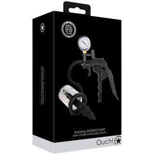 Pompe manuelle pour rose anale avec 3 plugs packaging