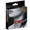 Collier rouge ras de cou anneau argenté packaging