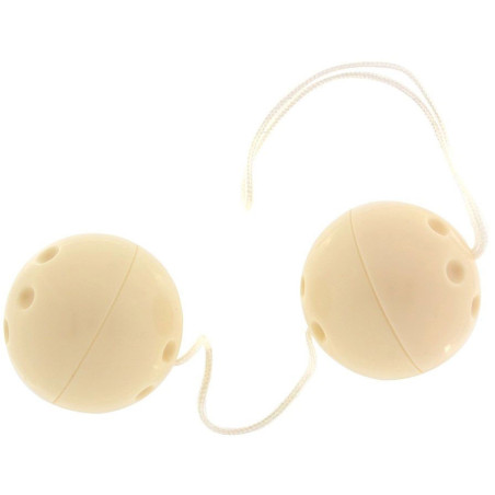 Boules Geisha VIBRATONE en plastique blanches Ø3cm