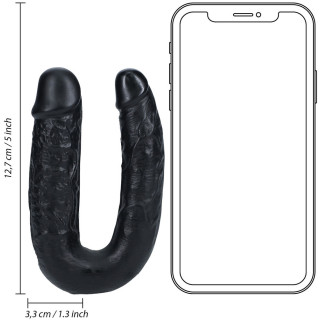 Double gode U Shape 12xØ3cm noir dimensions