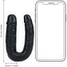 Double gode U Shape 12xØ3cm noir dimensions