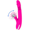 Bunny va-et-vient et vibrations fuchsia USB langues tournantes sur clitoris