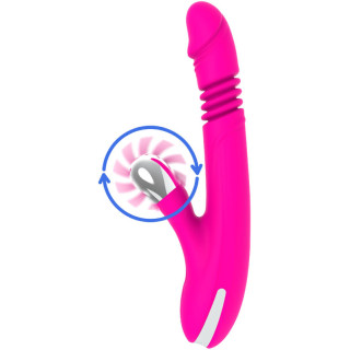 Bunny va-et-vient et vibrations fuchsia USB sqweel clitoris