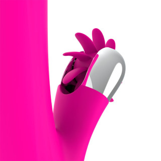 Bunny lapin rotatif fuchsia USB zoom sur le sqweel clitoridien