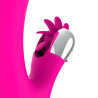 Bunny vagues et vibrations fuchsia USB zoom sur le sqweel clitoridien