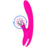 Bunny vagues et vibrations fuchsia USB stimulateur clitoris avec langues rotatives