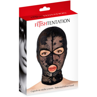 Cagoule dentelle ouverte bouche yeux packaging