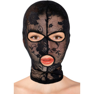 Cagoule dentelle ouverte bouche yeux