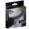 Collier noir ras de cou cœur argenté packaging