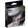 Collier rouge ras de cou cadenas cœur argenté packaging