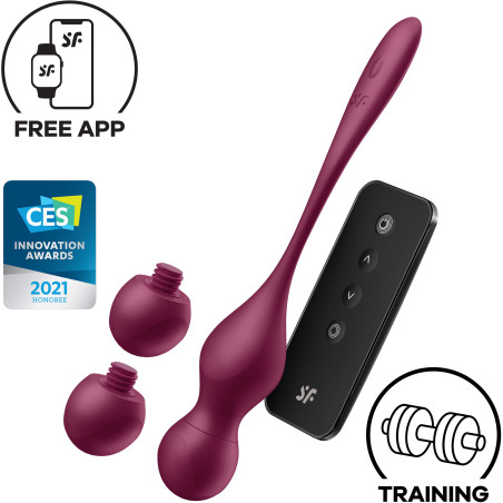 Boules Geisha Vibrantes connectées Love Birds Vary aubergine