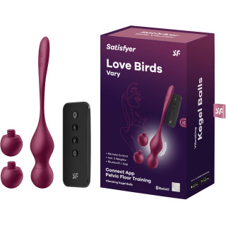 Boules Geisha Vibrantes connectées Love Birds Vary aubergine avec télécommande incluse