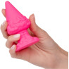 Plug anal Gnome rose fluo 10,25 x Ø5cm prise en main