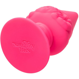Plug anal Gnome rose fluo 10,25 x Ø5cm base plate pour une bonne tenue