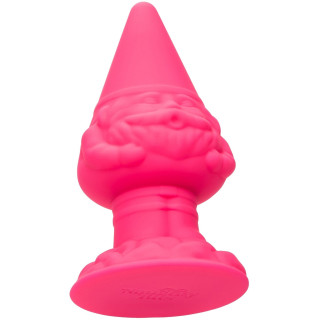 Plug anal Gnome rose fluo 10,25 x Ø5cm de profil
