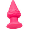 Plug anal Gnome rose fluo 10,25 x Ø5cm de profil