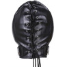 Cagoule Thicker Ear simili noir fermeture lacets sur l'arrière