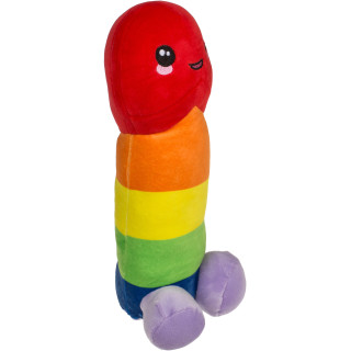 Peluche Pénis arc-en-ciel 30cm vue 3/4
