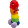 Peluche Pénis arc-en-ciel 30cm vue de côté