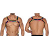 C4M harnais Neo multicolore S-L vue de devant et derrière