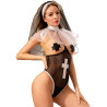Déguisement sexy de nonne 4 pièces S-L