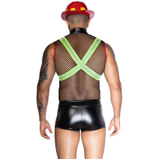 Costume de pompier sexy 3 pièces S-L de dos