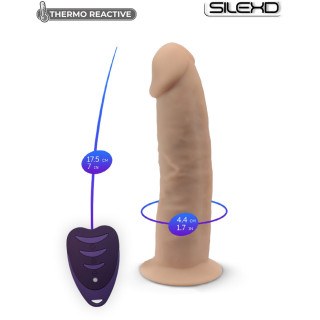 Vibro ventouse télécommande chair 7" SilexD 17,5 x Ø4,4cm USB agréable au toucher