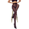 Collants ouverts TI024 20-40 deniers damier noir 5 sexy et pratique