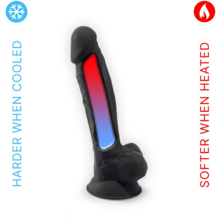 Gode ventouse et bourses noir 7" SilexD 17 x Ø3,8cm congélateur ou micro-onde