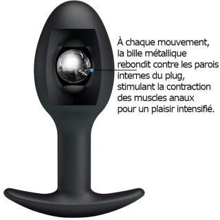 Heavy Balls Butt Plug simple 8,5xØ3,2cm fonctionnement de la bille