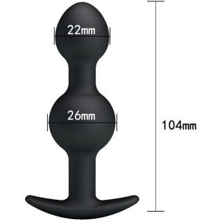 Heavy Balls Butt Plug duo 10,4xØ2,6cm dimensions suffisantes