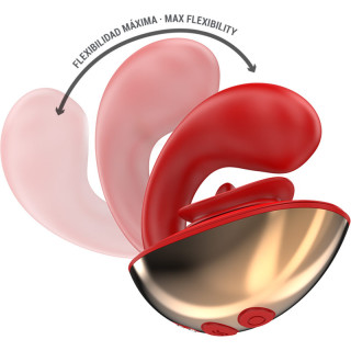 Vibro point G et stimulateur clitoris en U rouge Mariah très flexible