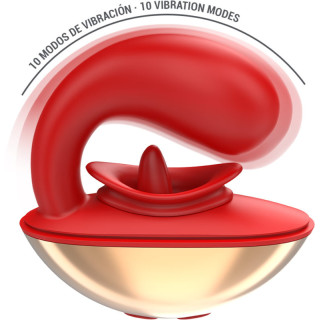 Vibro point G et stimulateur clitoris en U rouge Mariah 10 modes vibratoires explosifs