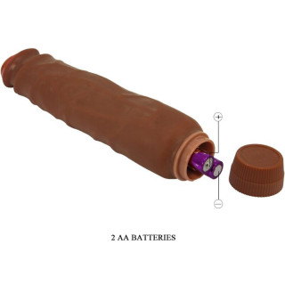 Vibro réaliste multi-speed marron 26cm fonctionne avec piles