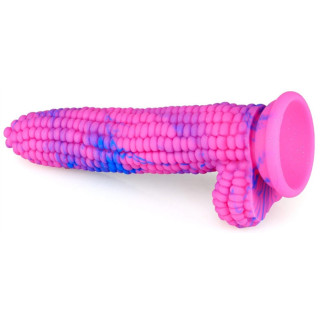 Gode CORN 16xØ4cm rose-bleu avec une puissante ventouse