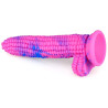 Gode CORN 16xØ4cm rose-bleu avec une puissante ventouse