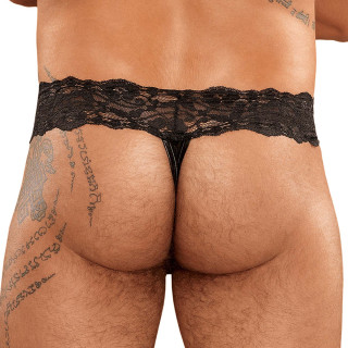 Choker thong Scandal lace noir S-M gros plan sur l'arrière