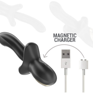 Vibro puissant avec poussée et effet morsure rechargeable USB magnétique