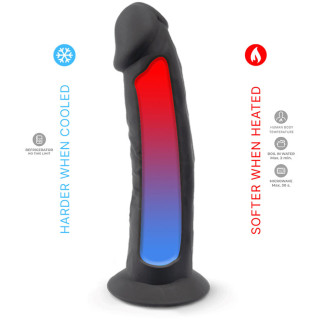 Gode ventouse 6" noir SilexD 15,5 x Ø4,3cm réagit à la température