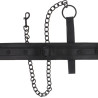 Collier et Laisse en cuir vegan noir anneau pour accessoire