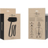 Collier et Laisse en cuir vegan noir packaging