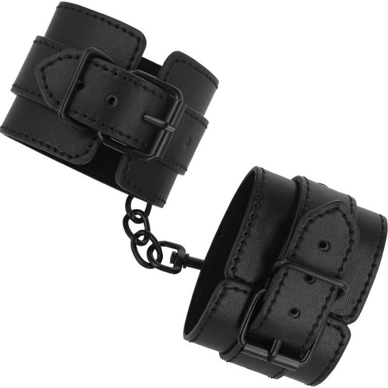 Menottes en cuir végétalien noir