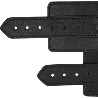 Menottes en cuir végétalien noir fermeture à boucle réglable