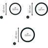 Lot de 3 anneaux en silicone Ø32, Ø42 et Ø52mm noir caractéristiques